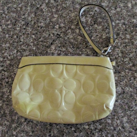 COACH Patent Leather Embossed Monogram Print Wristlet - Picture 3 of 4
